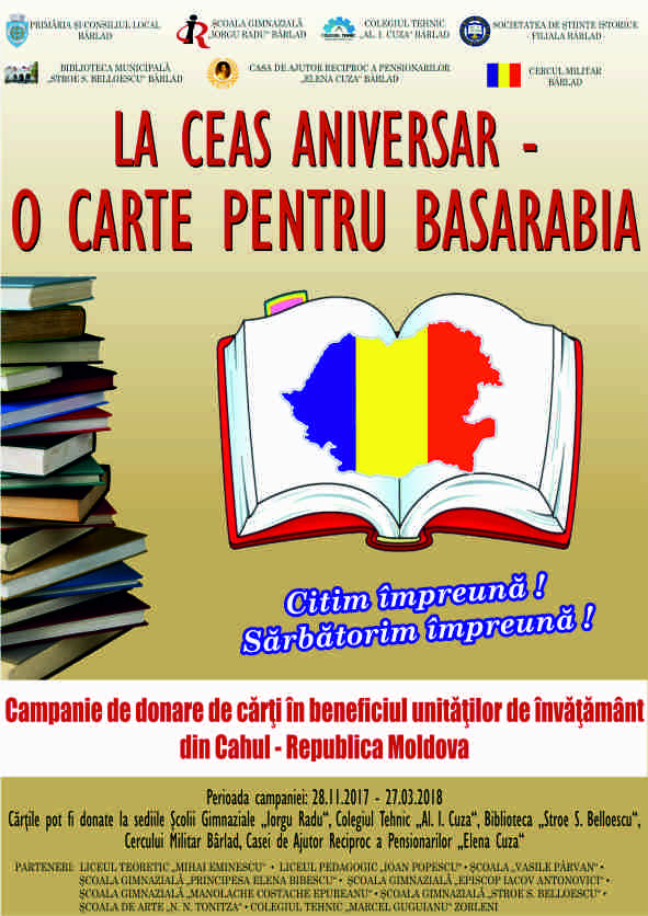 LA CEAS ANIVERSAR - O CARTE PENTRU BASARABIA